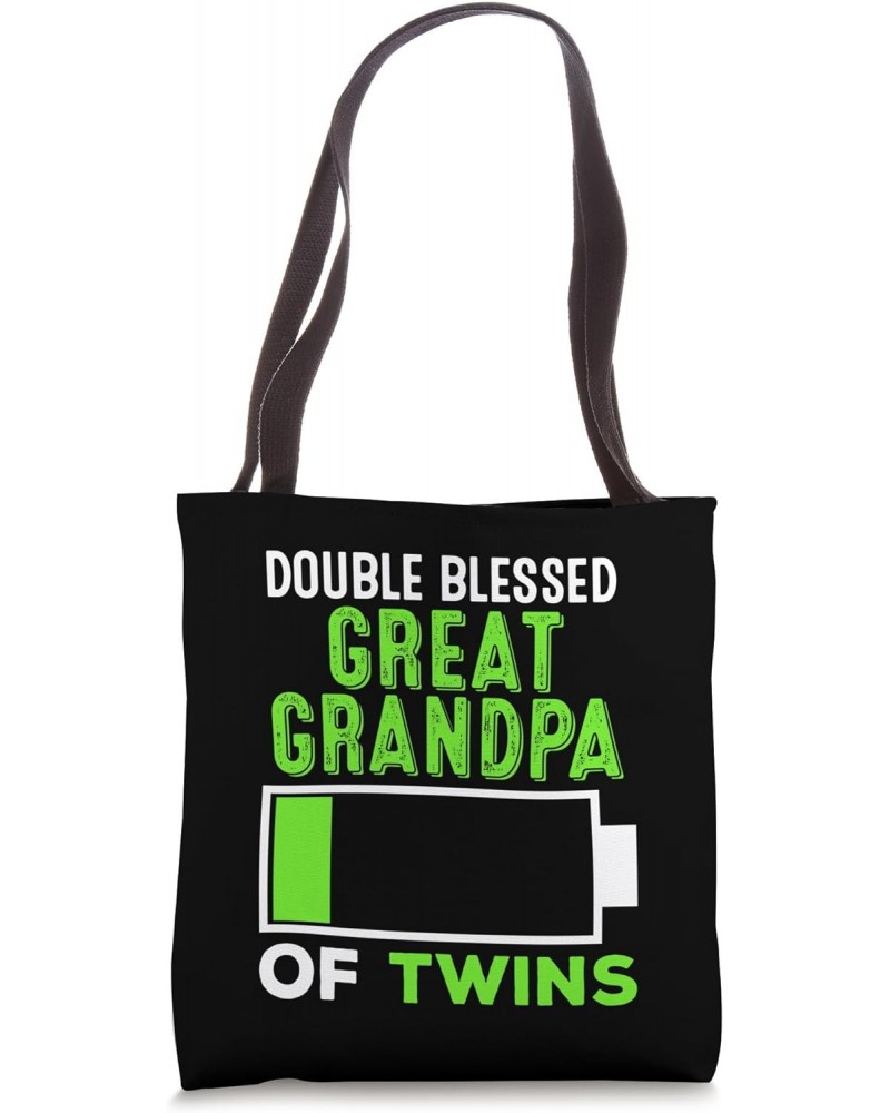 Double Blessed Great Grandpa of Twins Great Grandfather Tote Bag $12.04 Totes