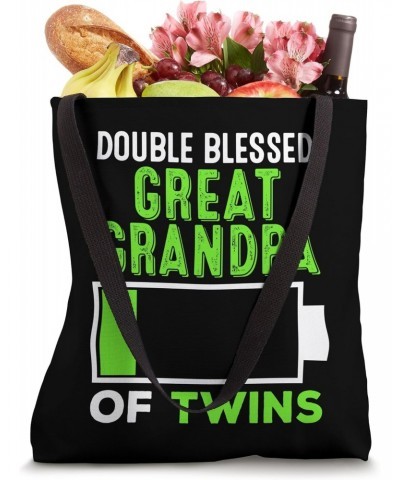 Double Blessed Great Grandpa of Twins Great Grandfather Tote Bag $12.04 Totes