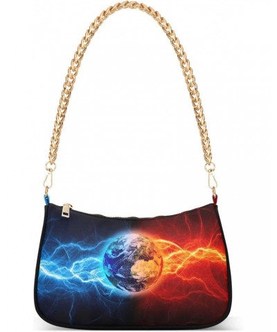 Space Earth Planet Small Chain Shoulder Bag for Women Travel Hobo Tote Handbag Clutch Purse with Zipper $13.50 Totes