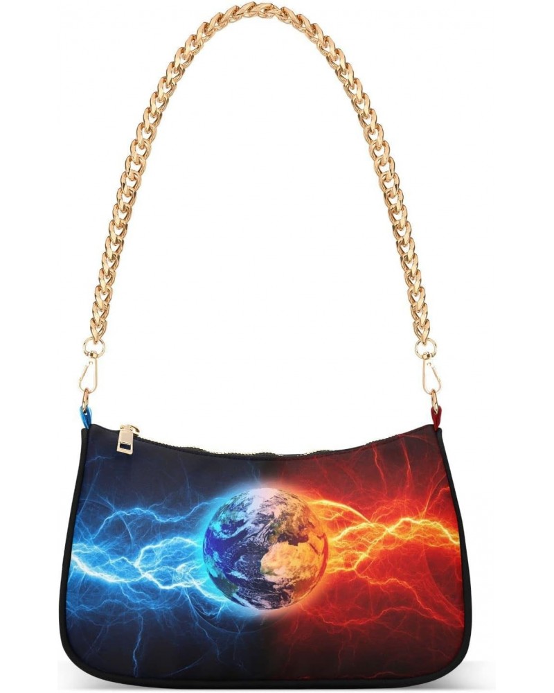 Space Earth Planet Small Chain Shoulder Bag for Women Travel Hobo Tote Handbag Clutch Purse with Zipper $13.50 Totes