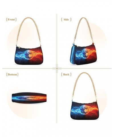 Space Earth Planet Small Chain Shoulder Bag for Women Travel Hobo Tote Handbag Clutch Purse with Zipper $13.50 Totes