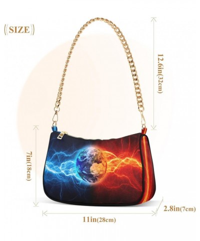 Space Earth Planet Small Chain Shoulder Bag for Women Travel Hobo Tote Handbag Clutch Purse with Zipper $13.50 Totes