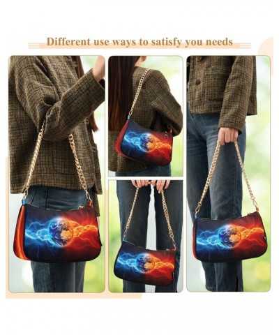 Space Earth Planet Small Chain Shoulder Bag for Women Travel Hobo Tote Handbag Clutch Purse with Zipper $13.50 Totes