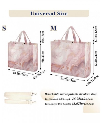 Pink Gold Marble Corduroy Tote Bag for Women Hobo Crossbody Bag Purse Stylish Shoulder Handbag Messenger Bags, S $13.15 Totes