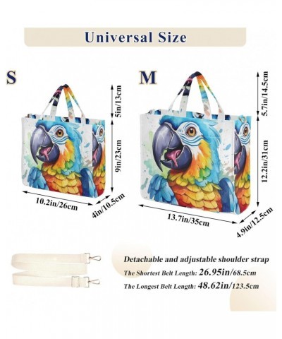 Blue Beak Parrot Tote Bag Corduroy Tote Bag Women Shoulder Handbags with Etachable Shoulder Strap $18.47 Totes