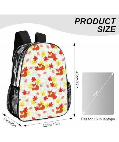 Clear Backpack for Stadium Events Clear Backpack Compatible with Cute Baby Hedgehog And Mushrooms for Concert Sport Events Wo...