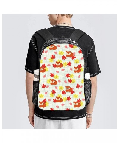 Clear Backpack for Stadium Events Clear Backpack Compatible with Cute Baby Hedgehog And Mushrooms for Concert Sport Events Wo...