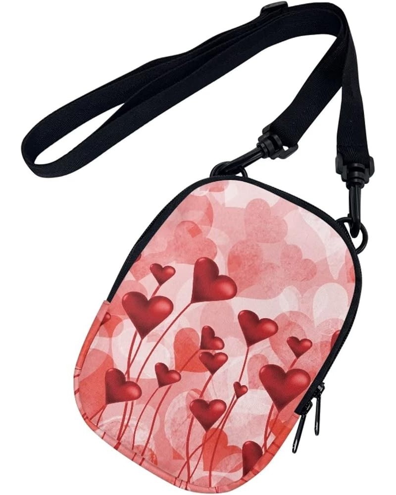 Mini Crossbody Bags for Women and Mens Sling Shoulder Satchel with Adjustable Strap Love Heart Printed $10.00 Crossbody Bags