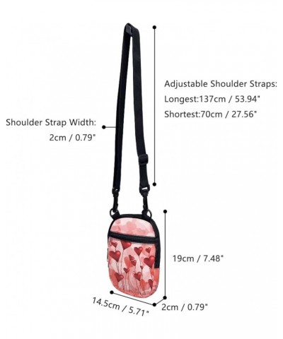 Mini Crossbody Bags for Women and Mens Sling Shoulder Satchel with Adjustable Strap Love Heart Printed $10.00 Crossbody Bags