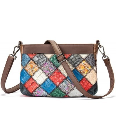 Women Multi-color Shoulder Handbag Genuine Leather Summer Purse Random Colorful Patchwork Crossbody Bohemian Satchel Multicol...