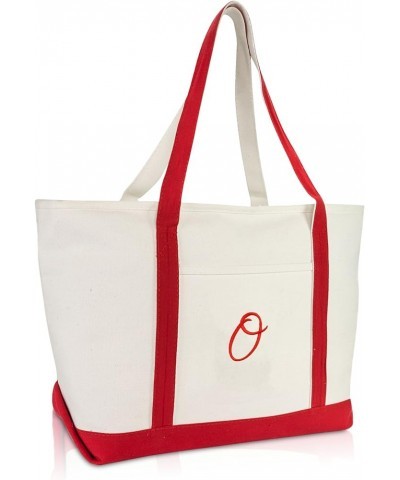 Premium Canvas Tote Bags Red Shoulder Bag Personalized Gifts A - Z O $13.80 Totes