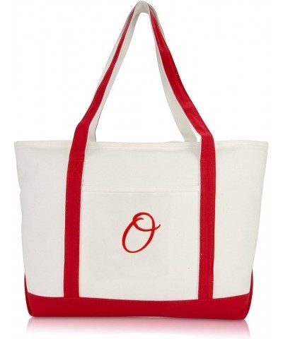 Premium Canvas Tote Bags Red Shoulder Bag Personalized Gifts A - Z O $13.80 Totes