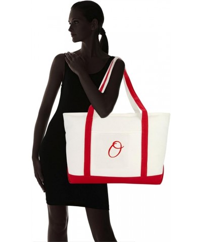 Premium Canvas Tote Bags Red Shoulder Bag Personalized Gifts A - Z O $13.80 Totes