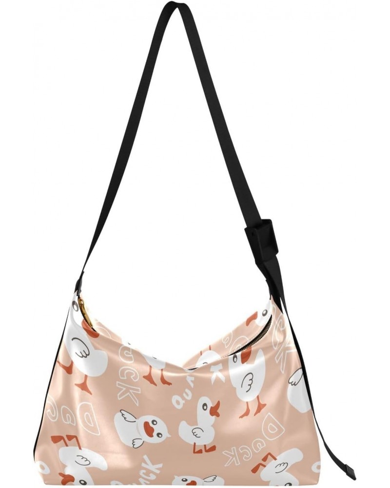 Casual Shoulder Bag Crossbody Little Cute Duck Chicken Hobo Handbag Purses with Wide Shoulder Strap Trendy Large Messenger Ba...