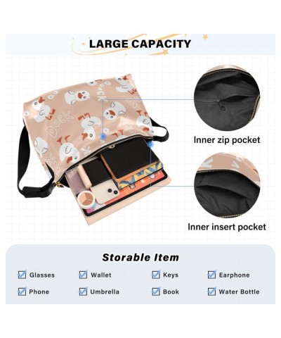 Casual Shoulder Bag Crossbody Little Cute Duck Chicken Hobo Handbag Purses with Wide Shoulder Strap Trendy Large Messenger Ba...