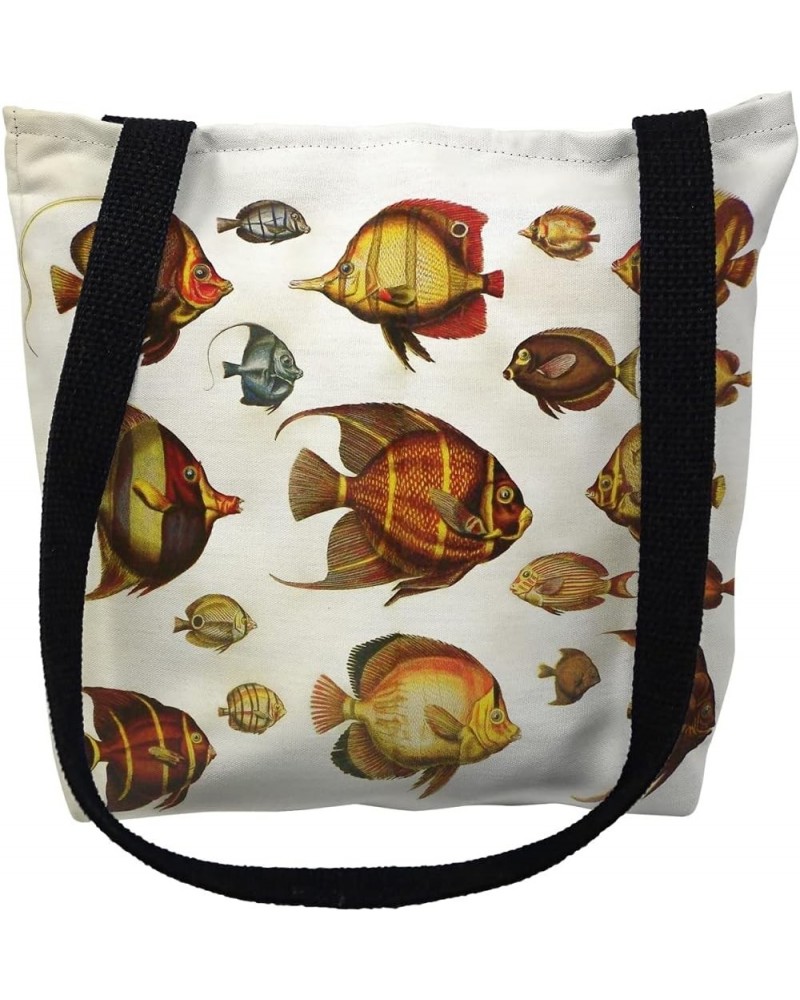 TY007APS 13 x 13 in. Multi Fish Tote Bag - Small $21.53 Totes