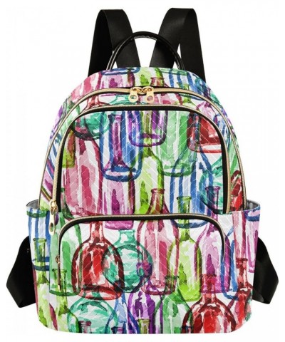 Watercolor Silhouettes Wine Bottles Casual Fashion Polyester Travel Rucksack Shoulder Bag Color Medium $19.97 Backpacks