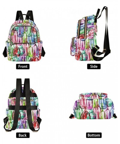 Watercolor Silhouettes Wine Bottles Casual Fashion Polyester Travel Rucksack Shoulder Bag Color Medium $19.97 Backpacks