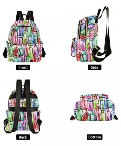 Watercolor Silhouettes Wine Bottles Casual Fashion Polyester Travel Rucksack Shoulder Bag Color Medium $19.97 Backpacks