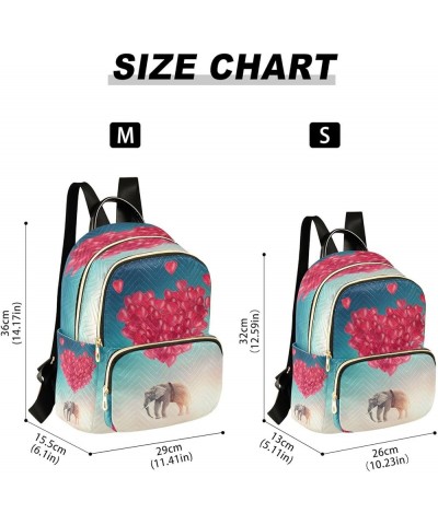 Elephant Balloon Heart Women Backpack Purse Ladies Fashion Shoulder Bag Daypack Travel Bag 7.5L Small $17.04 Backpacks