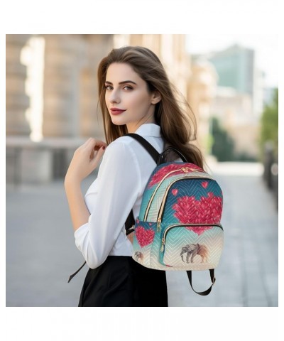 Elephant Balloon Heart Women Backpack Purse Ladies Fashion Shoulder Bag Daypack Travel Bag 7.5L Small $17.04 Backpacks