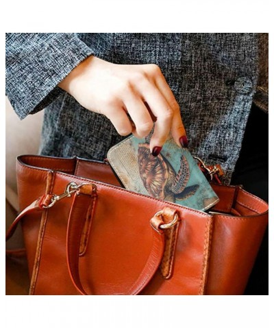 RFID Credit Card Holder Sea World Ocean Turtle Leather With Zipper Card Case Wallet for Women Girls $11.01 Wallets