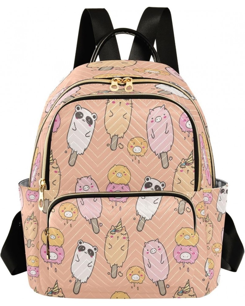 Animal Ice Cream Pattern Backpack for Women Purse Bag Travel Handbag Shoulder Bag $19.59 Backpacks