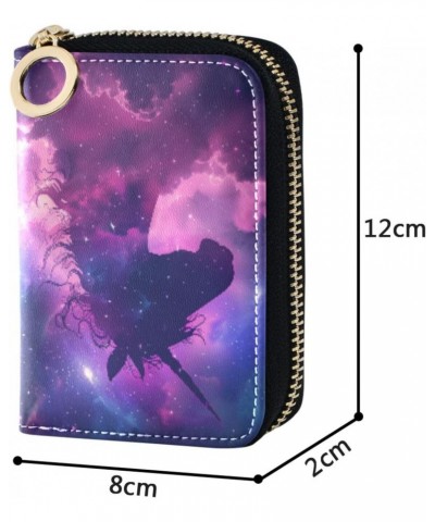 Unicorn Stars Universe RFID Credit Card Holder Leather With Zipper Card Case Wallet for Women Girls $10.44 Wallets