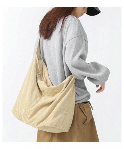 Women Men Corduroy Tote Bag Large Corduroy Shoulder Bag Clutch Casual Tote Purse Soft Corduroy Crossbody Hobo Bag Handbags Be...