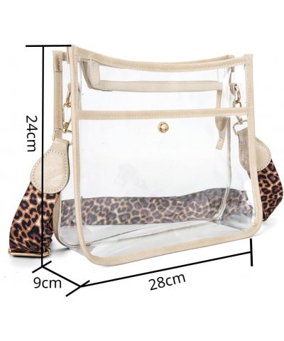 Fashionable Leopard Crossbody Bag Women's PVC Transparent Shoulder Bag (Pink) $14.40 Shoulder Bags