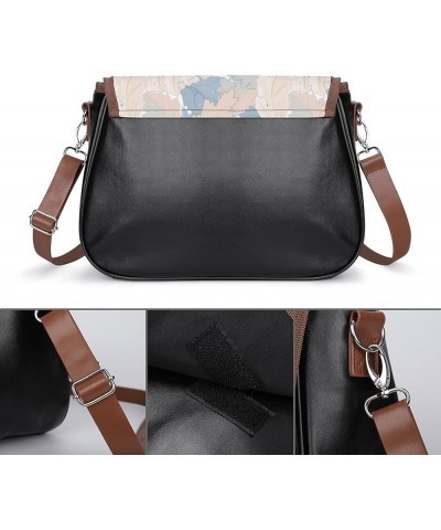 Leather Hobo Bags Women's Crossbody Shoulder Bag Classic City Top Handle Satchels Feather Pattern Color9 $22.08 Hobo Bags