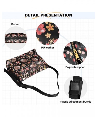 Flowers Hedgehogs Women's Leather Hobo Handbag Shoulder Bag Crossbody Casual Large Tote Bag Purse $15.18 Totes