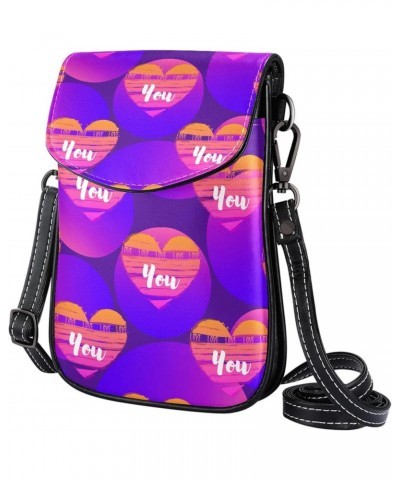 Small Crossbody Bag Love You Cell Phone Purse Wallet $15.23 Crossbody Bags