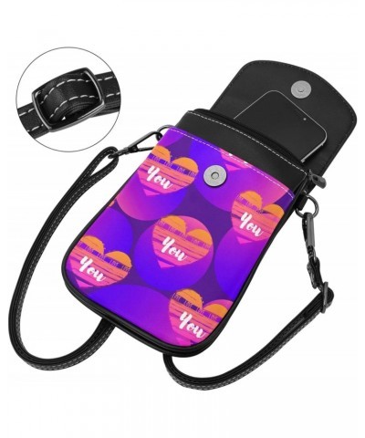 Small Crossbody Bag Love You Cell Phone Purse Wallet $15.23 Crossbody Bags