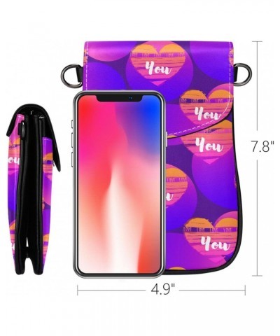 Small Crossbody Bag Love You Cell Phone Purse Wallet $15.23 Crossbody Bags