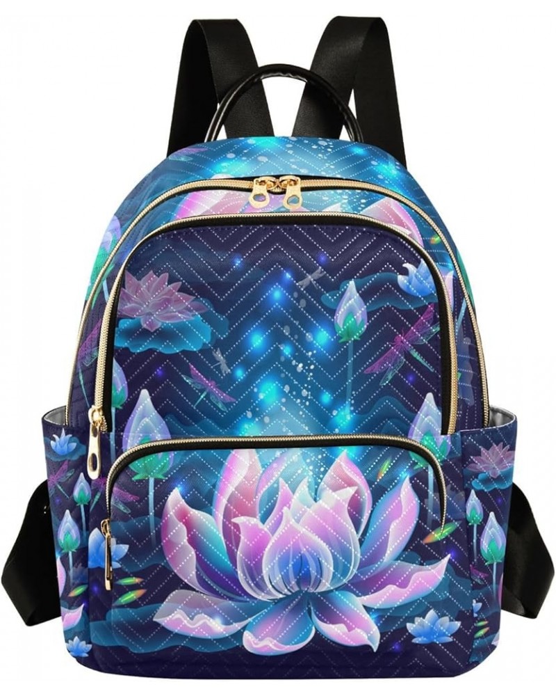 Small Backpack for Women Travel Bag Lotus Flowers Daypack Purse Fashion Shoulder Bag Rucksack Small B770 $11.70 Backpacks