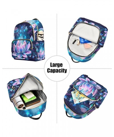 Small Backpack for Women Travel Bag Lotus Flowers Daypack Purse Fashion Shoulder Bag Rucksack Small B770 $11.70 Backpacks