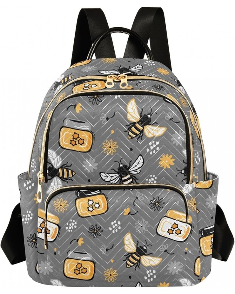 Mini Backpack Purse for Women Lightweight Girls Small Size Cute Bee Honey Doodle School Teens College Traveling Medium $19.79...