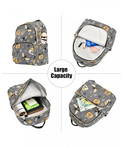 Mini Backpack Purse for Women Lightweight Girls Small Size Cute Bee Honey Doodle School Teens College Traveling Medium $19.79...