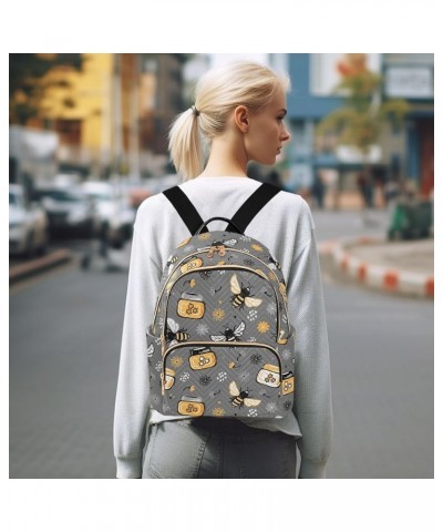 Mini Backpack Purse for Women Lightweight Girls Small Size Cute Bee Honey Doodle School Teens College Traveling Medium $19.79...