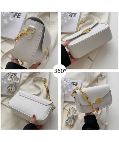 Shoulder Bag for Women Girl Stylish Clutch Handbag Lightweight Chain Purse Fold-over Top Handle Satchel for Daily Use Blue $2...