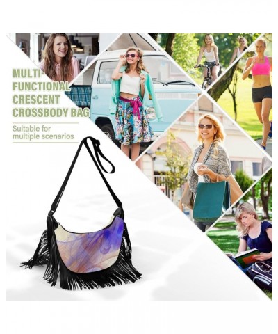 Women Fringe Tassel Cross Body Bag Colorful Feather Leisure Shoulder Bag Color498 $12.42 Crossbody Bags