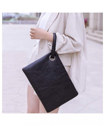 Unique Vegan Women Clutch Bag PU Leather Envelope Clutch Bag Handbag Wristlets for Beach Holiday Golden $8.39 Clutches