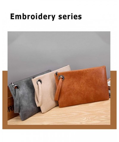 Unique Vegan Women Clutch Bag PU Leather Envelope Clutch Bag Handbag Wristlets for Beach Holiday Golden $8.39 Clutches