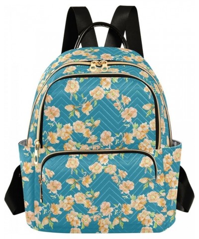 Beautiful Peach Flowers Women's Backpack Purse Causal Daypack Work Travel College Business Trip Bag Shoulder Bag Medium $15.1...