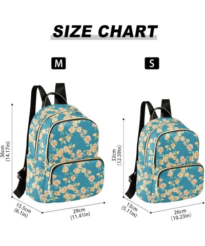 Beautiful Peach Flowers Women's Backpack Purse Causal Daypack Work Travel College Business Trip Bag Shoulder Bag Medium $15.1...