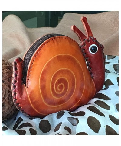 Real Leather Snail Change Purse, jewelry Holder, Handcrafted Snail Coin Purse $11.76 Wallets