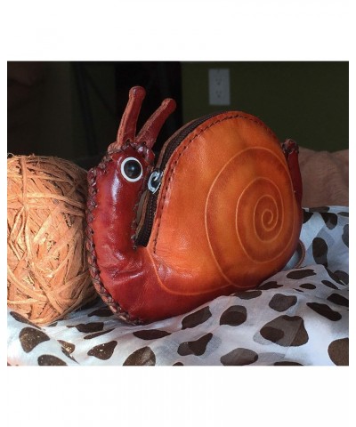 Real Leather Snail Change Purse, jewelry Holder, Handcrafted Snail Coin Purse $11.76 Wallets