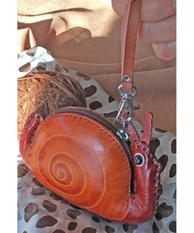 Real Leather Snail Change Purse, jewelry Holder, Handcrafted Snail Coin Purse $11.76 Wallets