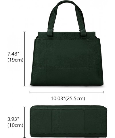 Women's Leather Handbag Purse Shoulder Bag Crossbody Bag Double Zip Pockets Medium Size Dark Green $17.91 Crossbody Bags